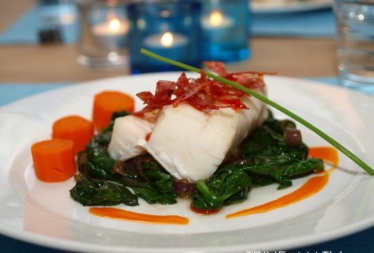 Image: Ovnsbakt torsk med italiensk salami og chiliolje