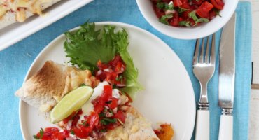 Image: Kyllingenchiladas med chili- og limesalsa