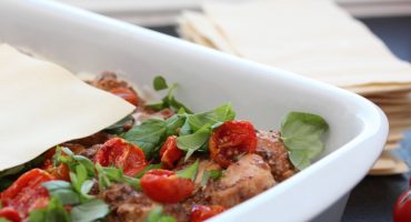 Image: Kylling- og olivenlasagne med konfiterte tomater