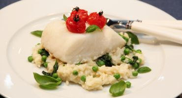 Image: OVNSBAKT TORSKELOIN MED TOMATER OG RISOTTO