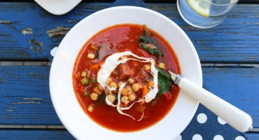 Image: SMAKFULL SUPPE MED CHORIZO, KIKERTER OG CHILI
