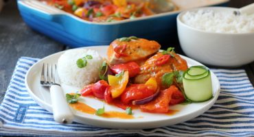 Image: KYLLING OG PAPRIKA MED HOT MANGOSAUS