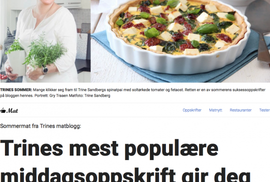 Image: DAGBLADET: Trines mest populære sommeroppskrifter