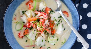 Image: KREMET FISKESUPPE MED KREPSEHALER