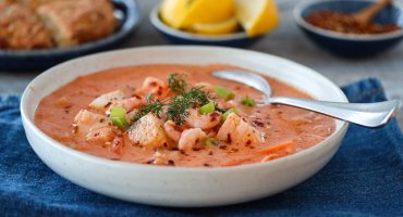 Image: FISKESUPPE MED TORSK OG REKER